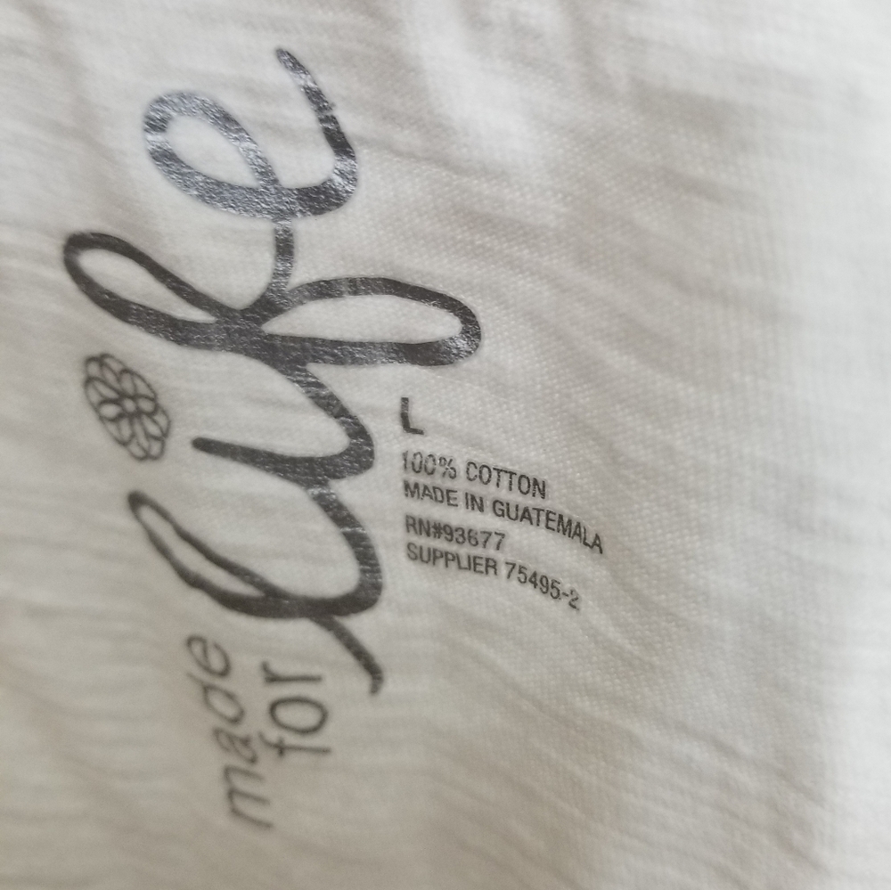 EUC white w gray design Made For Life t-shirt - Picture 2 of 4